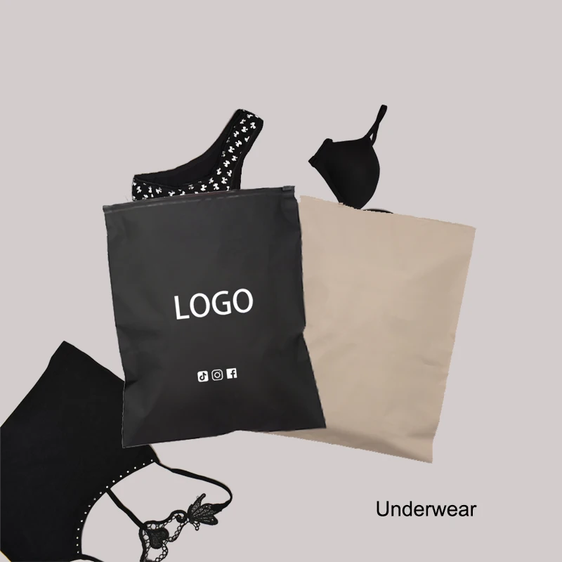 Custom Black Zipper Bags Matte Black Zip Seal Package Bags Recyclable Zipper Bags With Logo Printed