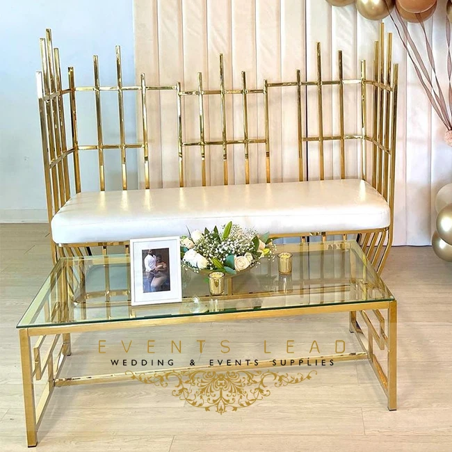 modern white leather seat luxury exclusive bride and groom wedding sofa