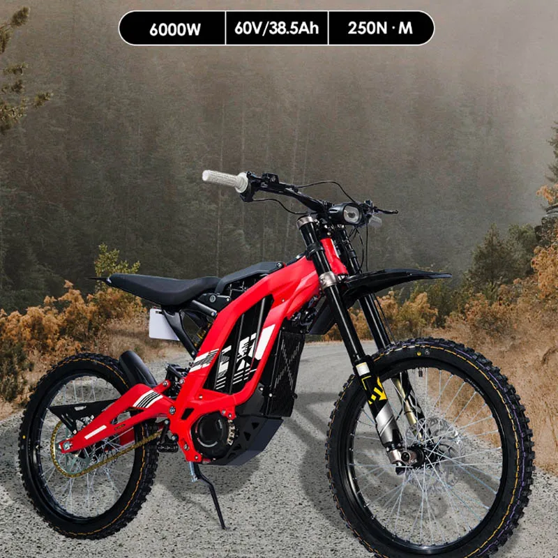 Electric Motorcycle 6000W 40ah Adult Off-road Electric Motorcycle Light Bee Dirt Bike 2024