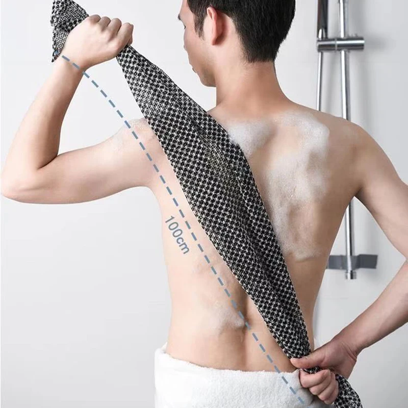 Japanese Charcoal Carbon Fiber Bath SPA body wash towel Japanese Exfoliating Body Scrub Towel