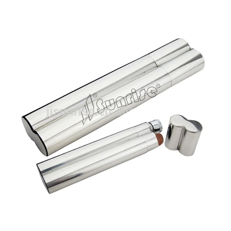 hot sale custom twin tube Stainless Steel Cigar Tube flask