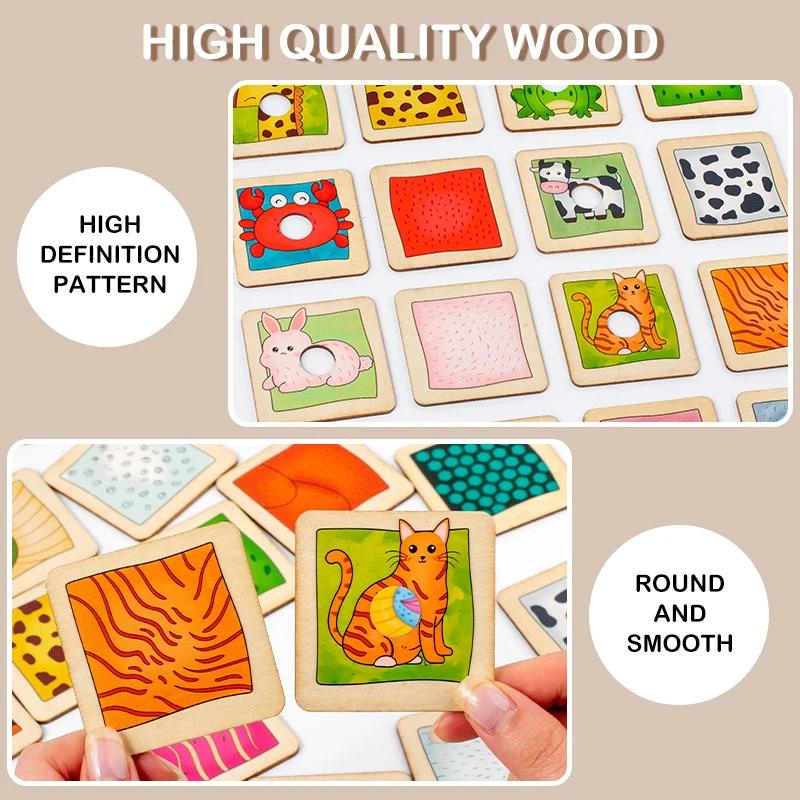Early childhood education for children Animal shadows Cognitive Matching Puzzle Blocks Hand eye coordination training puzzle toy