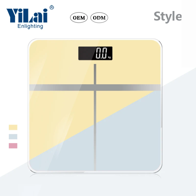Электронные цифровые весы для ванной со стеклянной панелью и ЖК-дисплеем 180