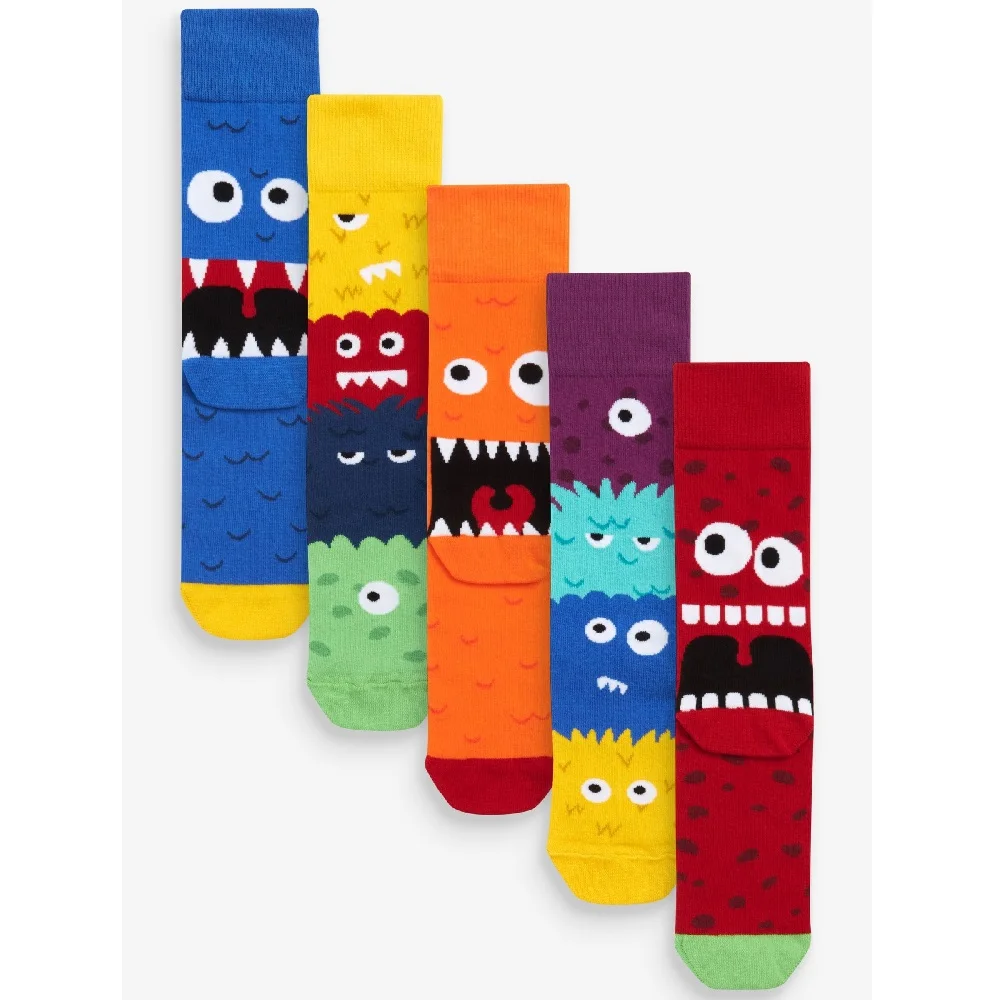 Teen Boys School Girl Cotton Cute Monster Socks Baby Cartoon Crew Sock Jacquard Wholesale Custom Design Children