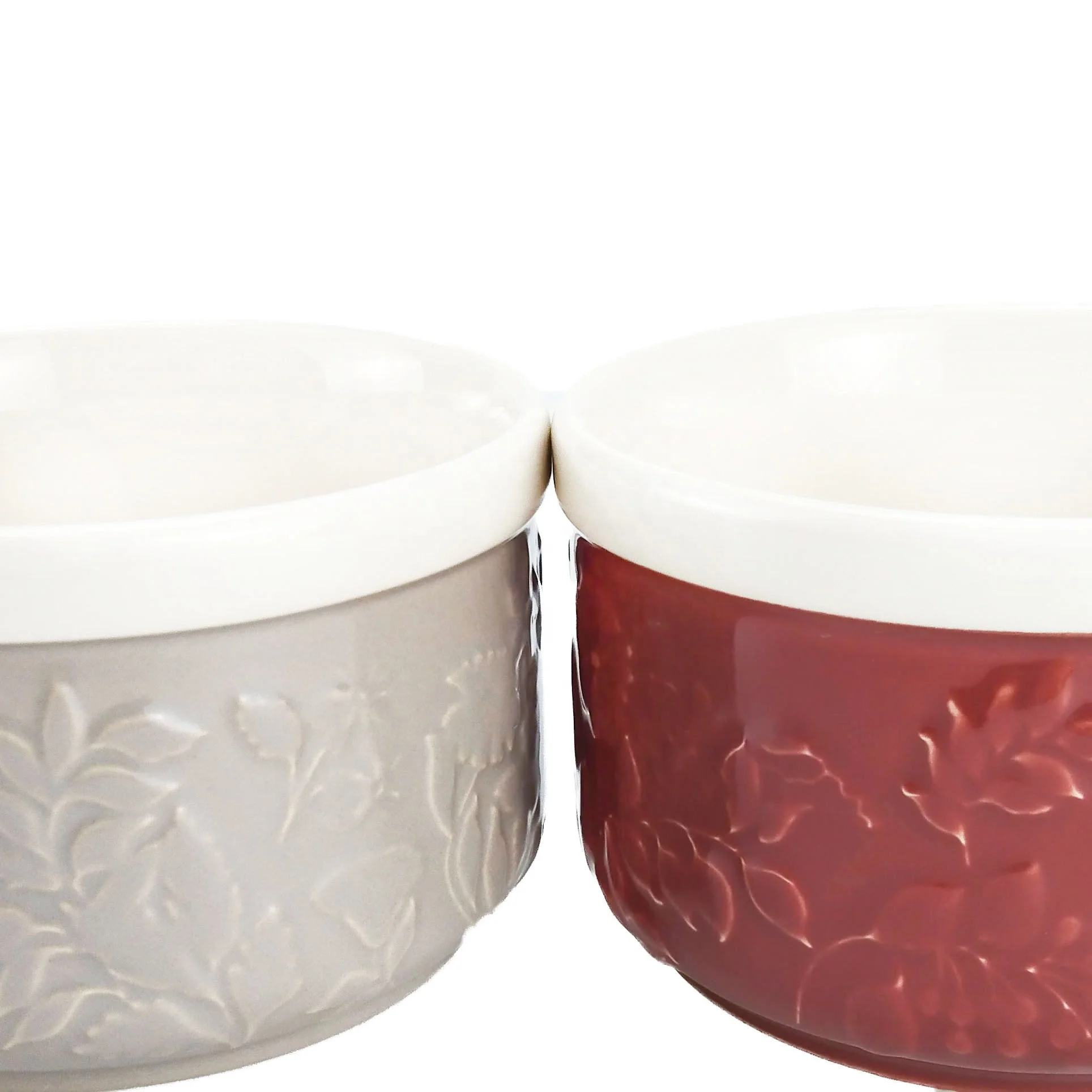 Stackable Custard Lava Cake Creme Brulee Set Ceramic Ramekins for Baking