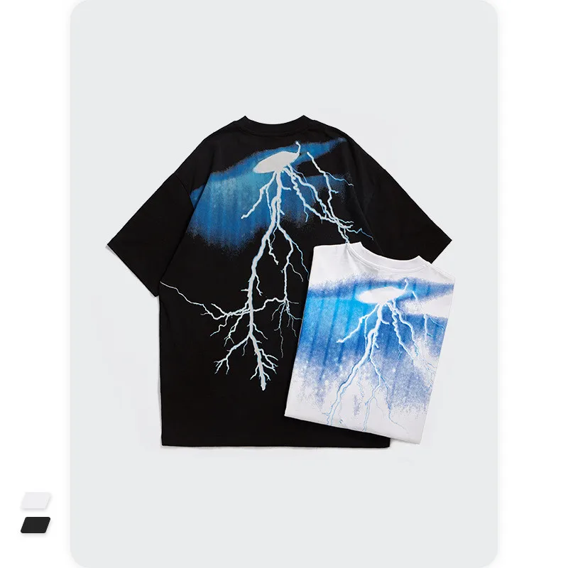 Korean Tshirt Led T-Shirt Light Up Long Line Longline Mens Tee Mercerized Cotton Luxury T Shirt