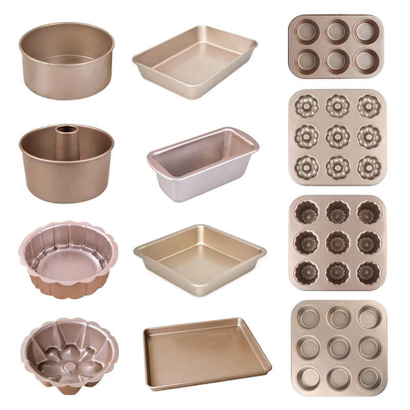 Professional custom carbon steel non-stick bakeware cake muffin mold donut mould bread loaf baking pan