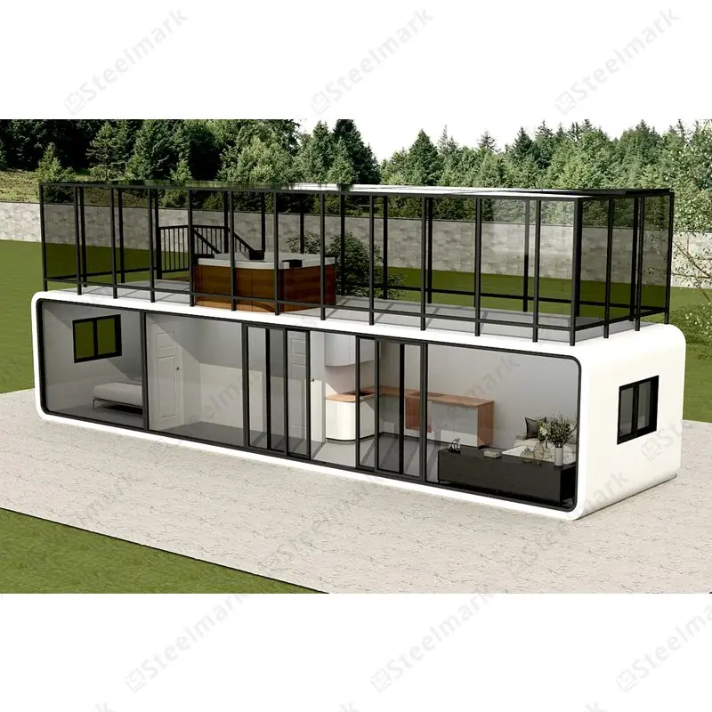 Guosemade Apple Cabin Living And Working Office Pod Prefabricated House Outdoor Glass Steel Luban Capsule