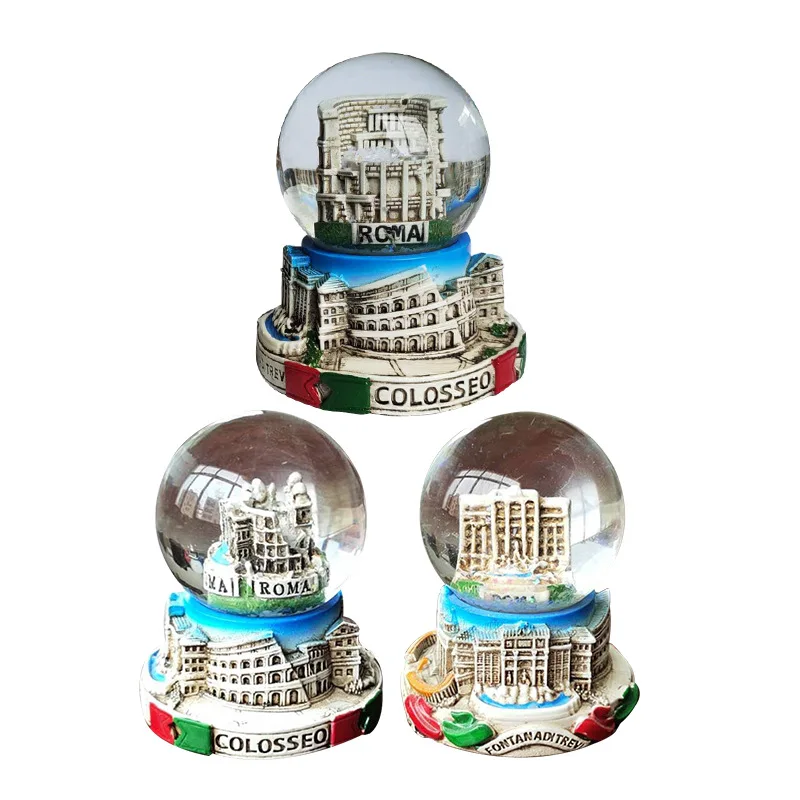 Custom Cheap hand-painted resin craft magnet figure tourist souvenir water globe Tower of London resin snow globe gift souvenirs