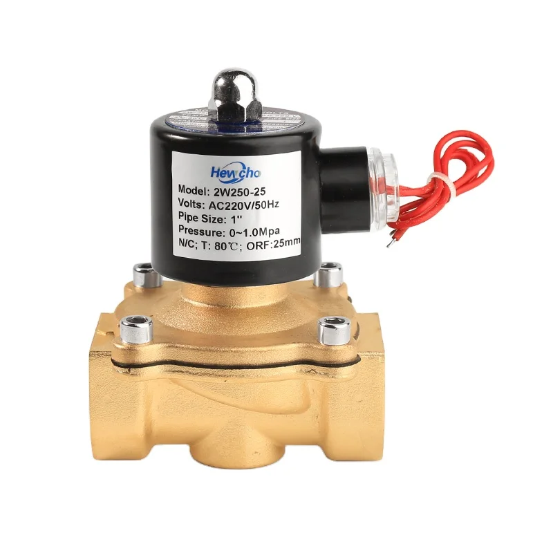 
Hewcho 2W250-25 Brass Direct Acting Normally Closed IP54 solenoid valve for water 