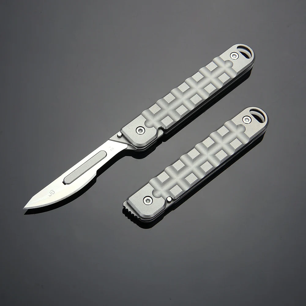 Mini Pocket Knife EDC Key Knife 24# Replaceable Carbon Steel Blade Portable Carving Small Utility Tool knives