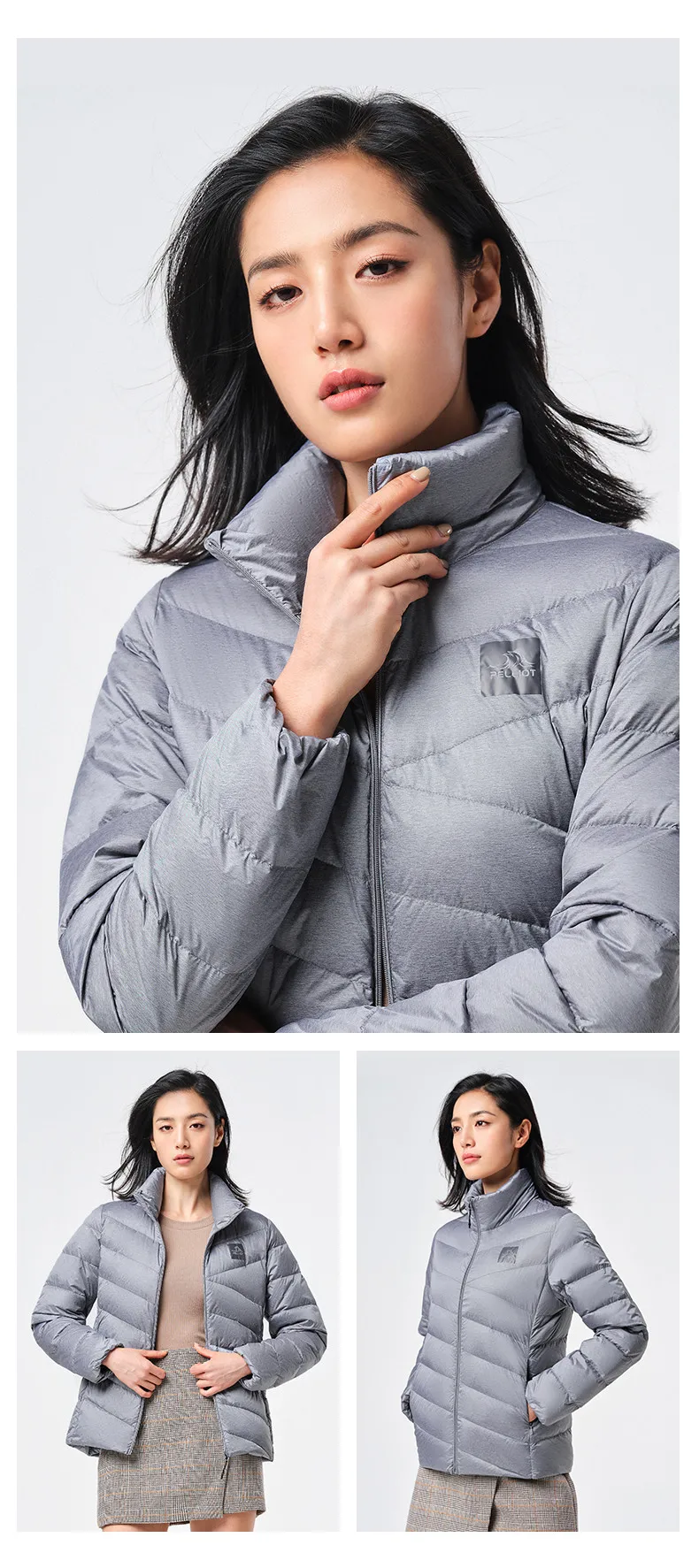 PELLIOT winter thin ultra light warm plus size stand collar 700 fill power stand collar 90 white duck down jacket
