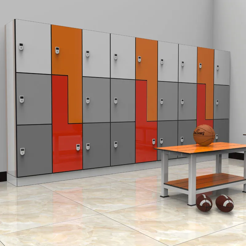 Custom Colourful Small Large Metal Luggage Cabinets HPL Health Club Gym Storage Lockers For School With Code Lock