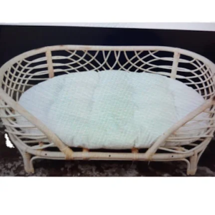 Кровать для собак и кошек, модель овальной кровати из натурального ротанга