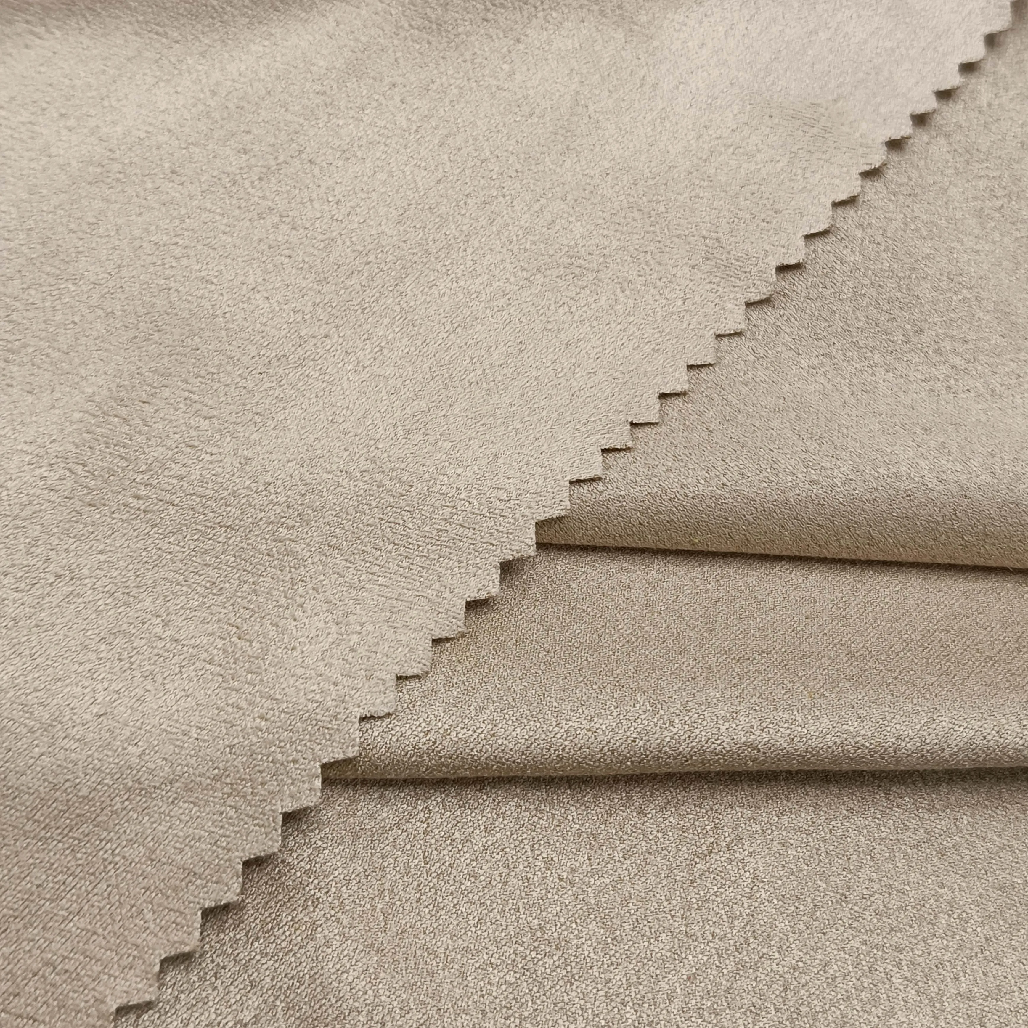 high density two side double-sided fleece knitted suede fabric for clothing custom material fabric