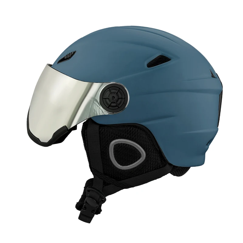 CE EN1077 Certified Factory Customized PC shell Ski Helmet with goggles visor Snowboard snowboarding Snow helmet with goggle