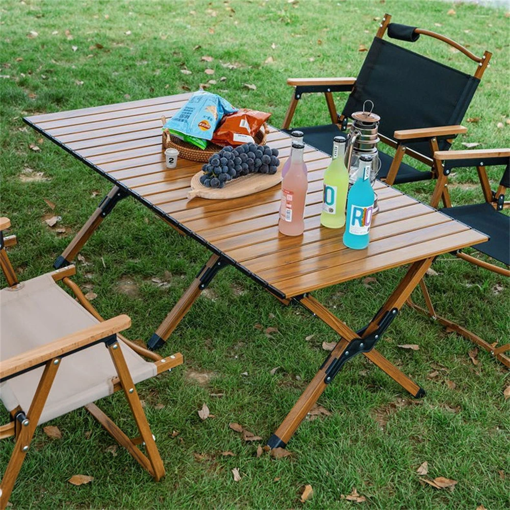 High Quality Metal Bbq Ultralight Outdoor Picnic Portable Table  Aluminum Alloy Egg Roll Table  Camping Foldable Table
