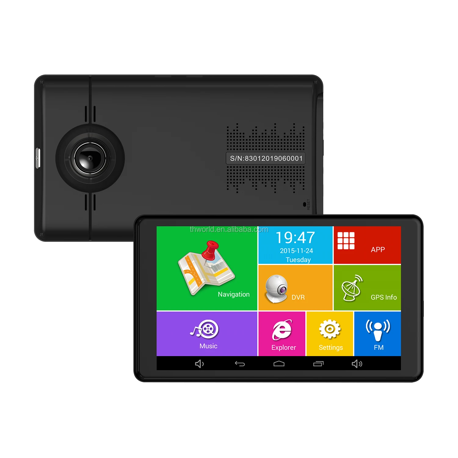WiFi Android 4.4.2 GPS Navi 7 inch IPS capacitive touch panel smart Car DVR Dashboard Camera MT8127 GPS Navigation truck dashcam