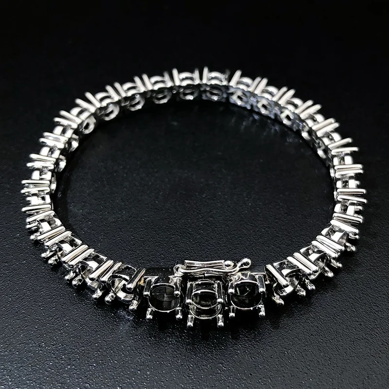 Заводская изготовленная на заказ S925 серебряная 10K 14K 18K сплошная золотая цепочка для тенниса крепление браслета