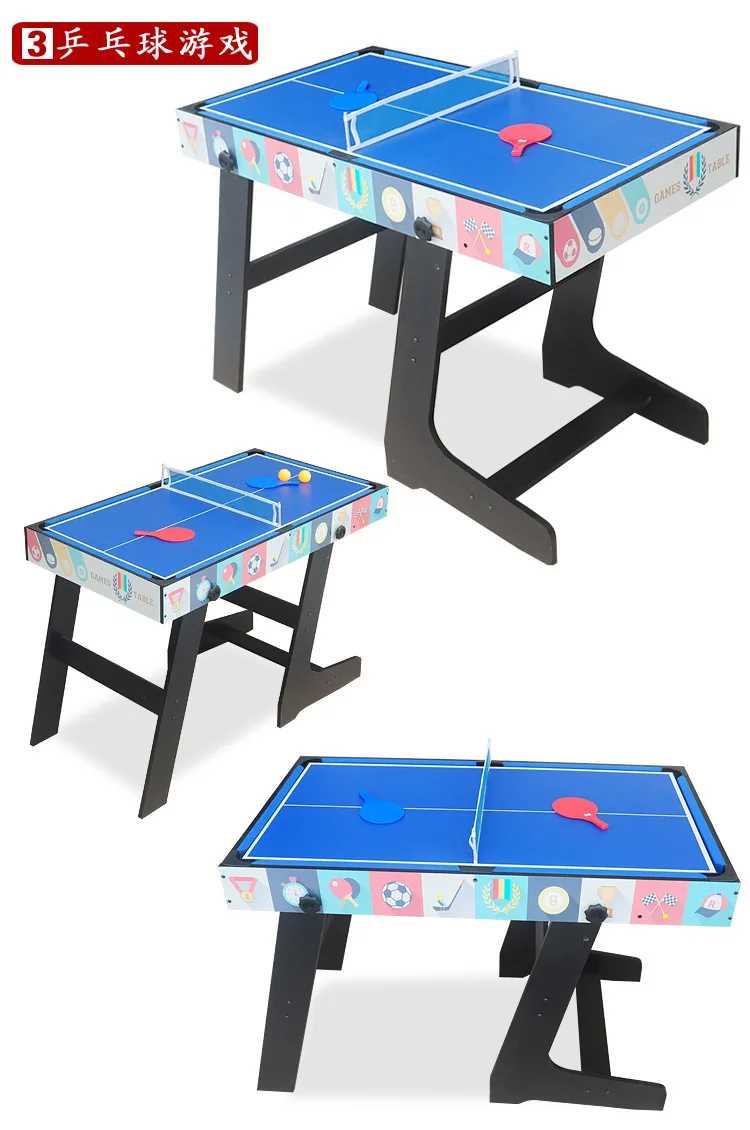 hot selling Home entertainment 4 in 1 table game set pool game with soccer table and air hockey  and PingPong game