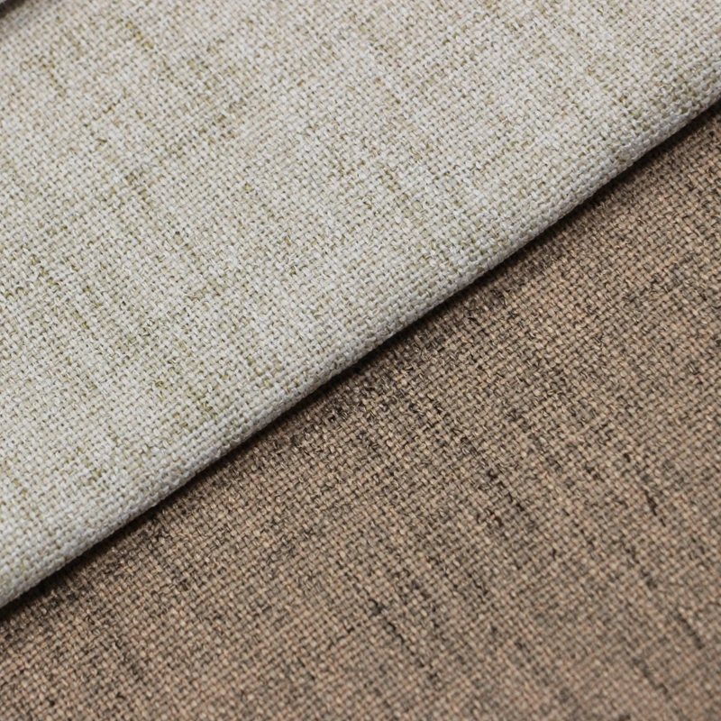 wholesale high quality 100 polyester plain style dyed linen look  furniture upholstery fabric cloth material supplier in china