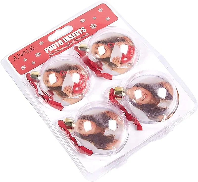 Wholesale Outdoor Christmas Tree Ornaments Personalized Transparent Plastic Hanging Ball With Names