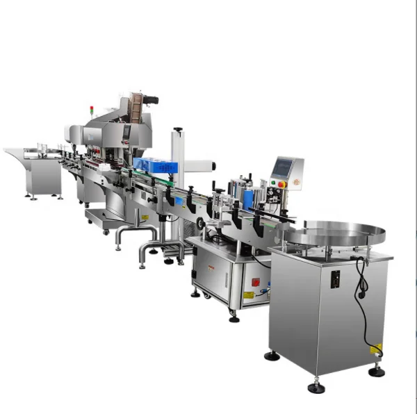 Automatic pharmaceutical capsule tablet bottle counting filling packing production line