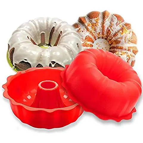 Non Stick Silicone Spiral round chiffon donut Cake Mold 9 inch Fluted Tube Cake Pan molde