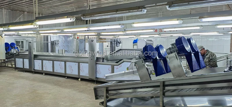 Automatic continuous belt frying machine auto industrial conveyor fryer line electric gas fry equipment cheap price for sale