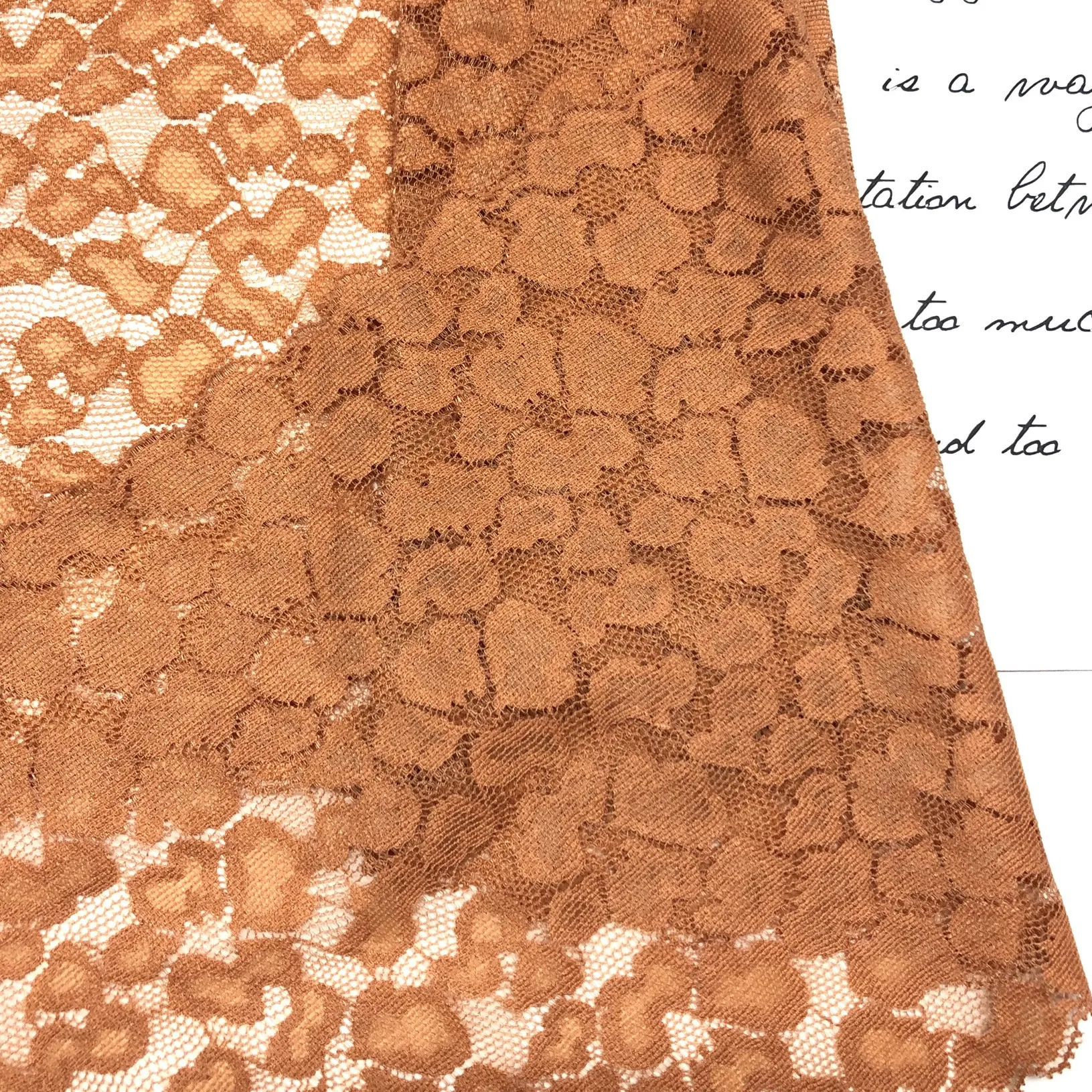 Customized Spandex lace fabric material Stretch jacquard flower cross design swiss voile chantilly dress lingerie chantilly lace