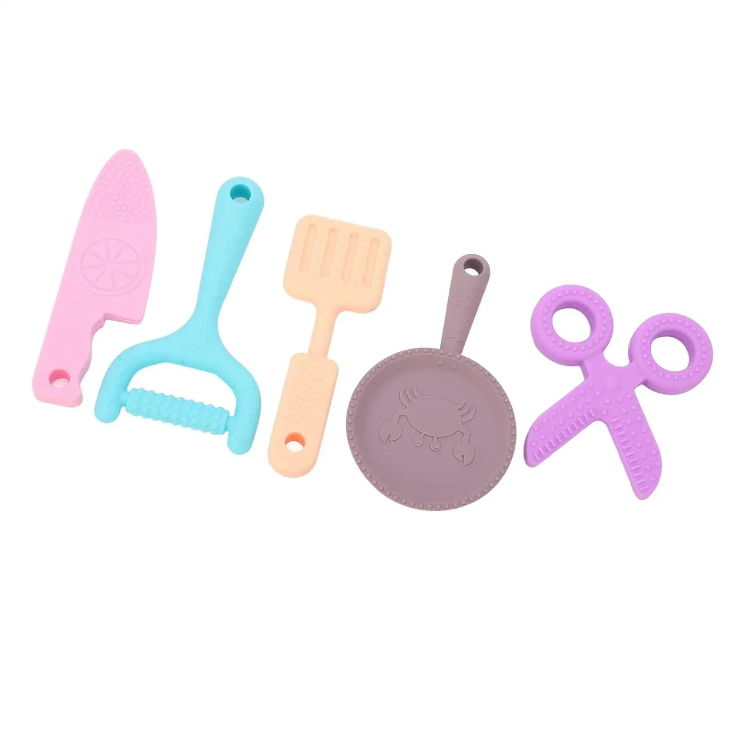 Silicone Kitchen Toys Set, for Kids Play Kitchen Accessories Play Set, Silicon Cutting Teether Soft Toys