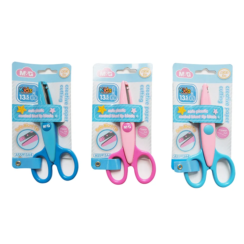 Красочные тупые наконечники для резки пластиковой бумаги пищевые школьные безопасные ножницы рукоделия детей