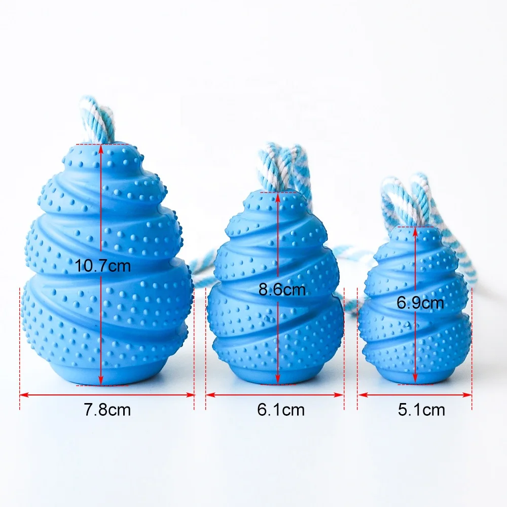 Teeth Cleaning Puppy Chewing Toys Pet Dog Food Leaking Ball Soft Rubber Ball Food Treat Feeder For Dog