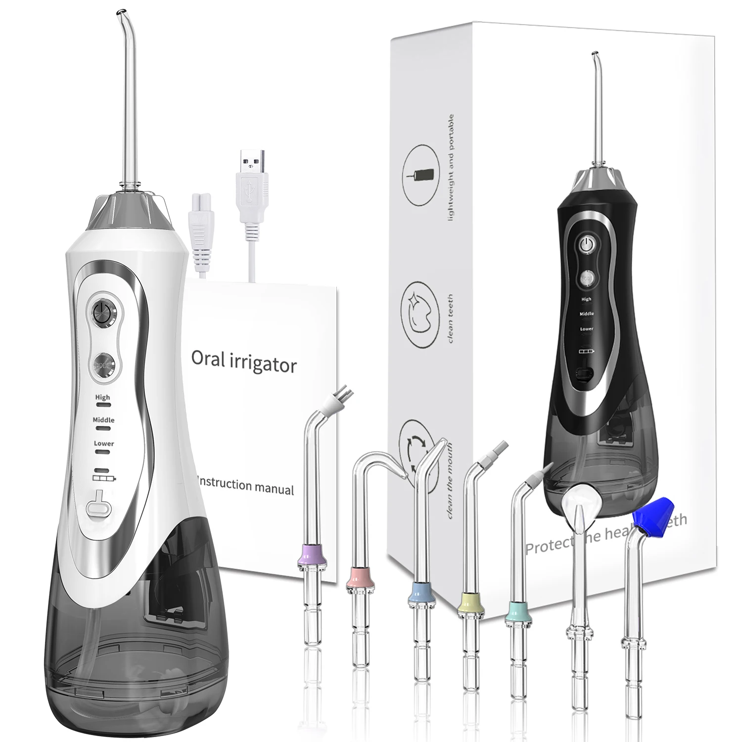popular design 300ml tank rechargeable 1100mAh battery 3 models dental irrigator