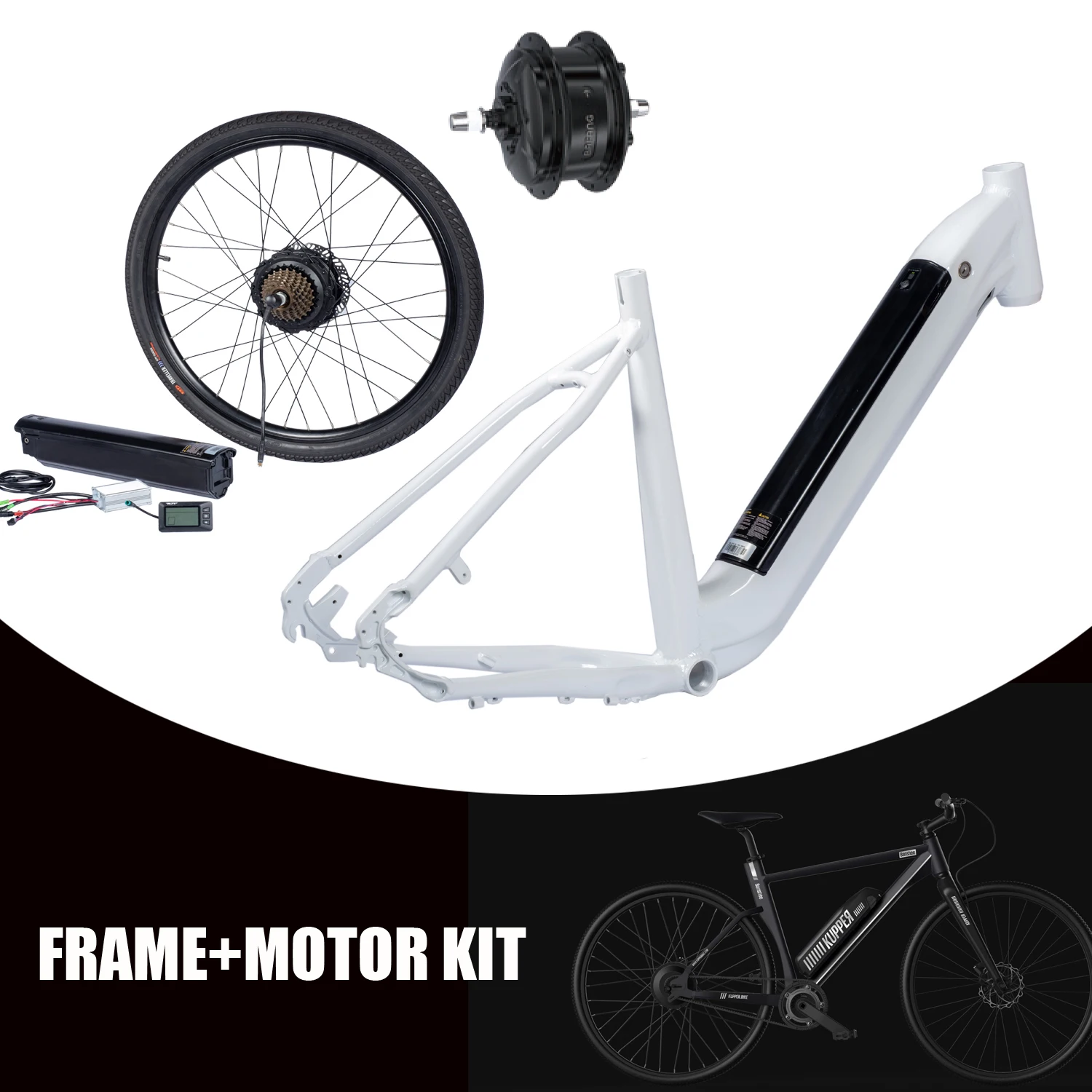 Ebike Bafang 48V 500W Geared Hub Motor Rear Wheel Drive Ebike Motor Conversion Kit for DC Cassette Freewheel with LCD Display