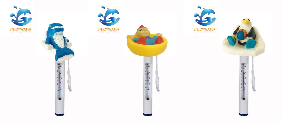 Amazon Popular Pool Floating Thermometer With Animal Cartoon Flamingo Shark Duck Whale Fish Frog Shape for Pool Spa Plunge Tub