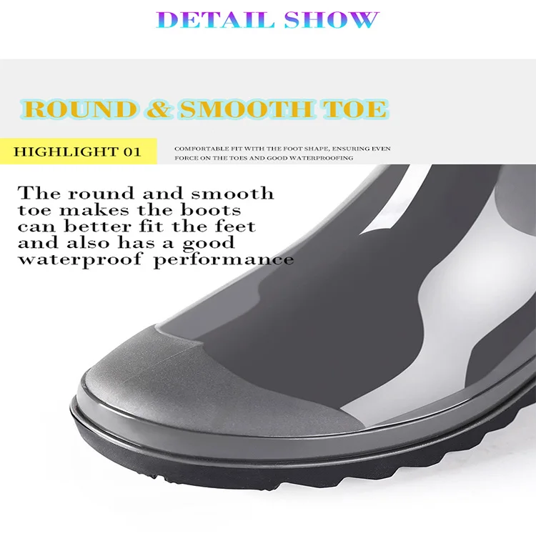 wholesale fashion trend waterproof gumboots pvc farm rain wellington boots for man