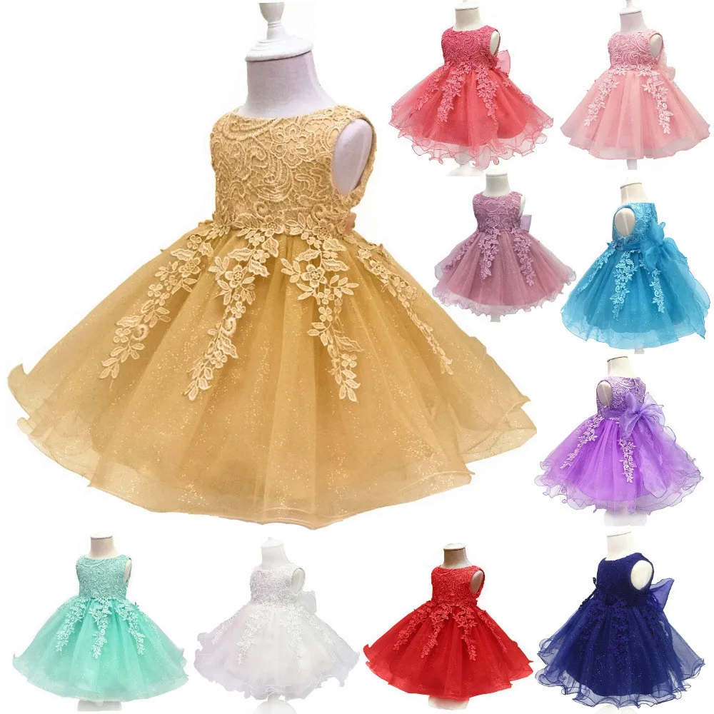 Wholesale Kids Evening Gowns Flower Girls Oblique Party Dresses From China Supplier For Kids Wear