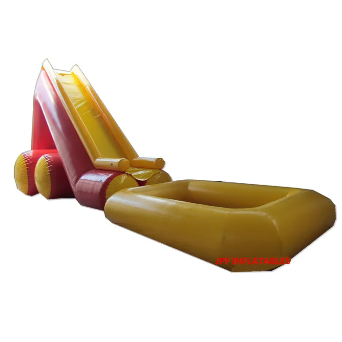 Inflatable Air tight Water  slide with pool for amusement park. Inflatable air sealed slide with pool for land