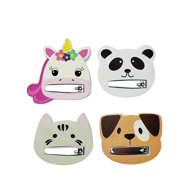 High quality Cartoon Pattern Double Sides Kids Durable Buffer Block Files Cutter Nail Clipper Manicure Set