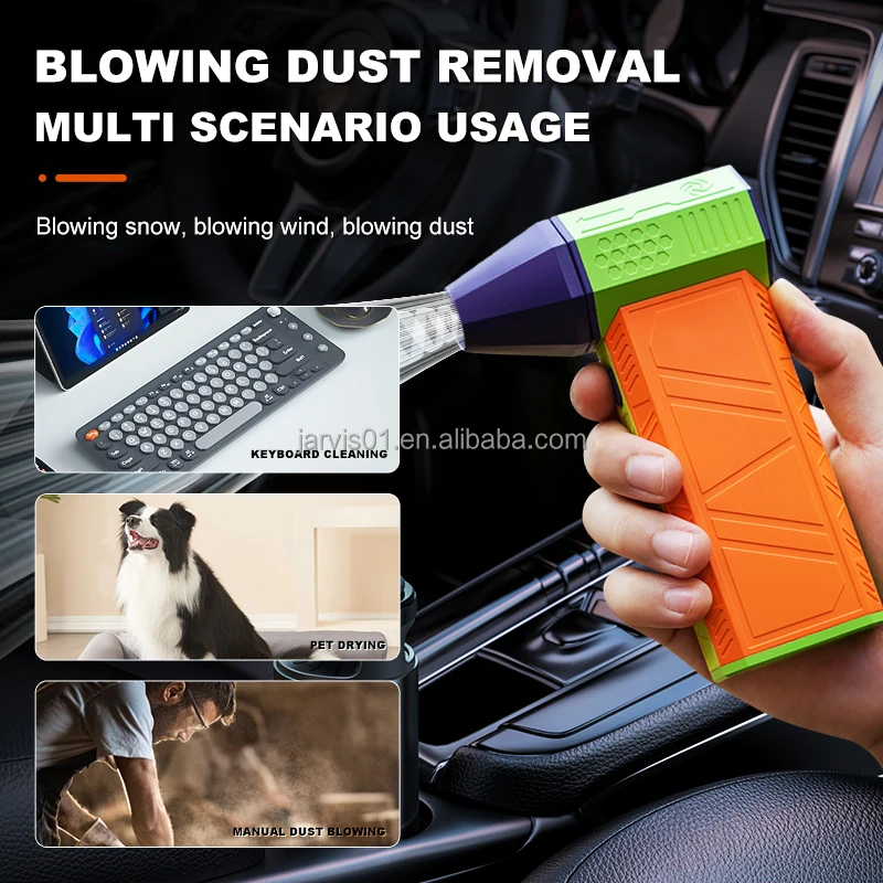 Jarvis Compressed Air Duster Electric air blower gun 6000mah 130000RPM computer Keyboard Cleaner Portable wireless Air duster pc
