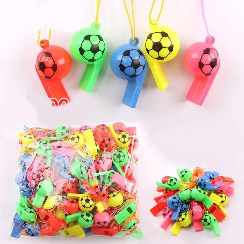 Colorful kids Playing football soccer shape plastic Training whistle