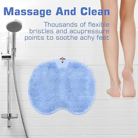 Bath Mat Wall Mounted  Back Massage Brush Exfoliating Shower Foot Massage Non-slip Scraper Bathroom Body Cleaning Bathing Tool