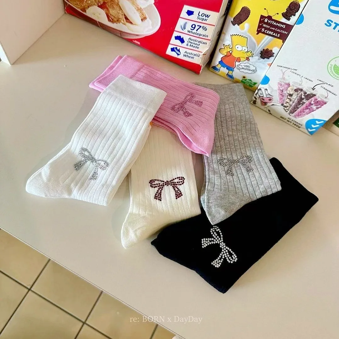 Bling Bling Rhinestone Socks Crew Ankle Socks for Women