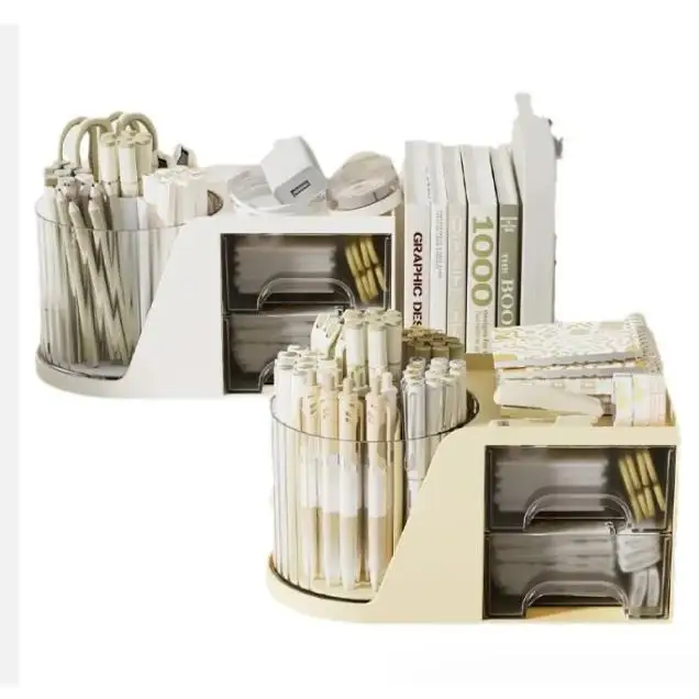 Table Top Rotating Makeup Brush Storage Box Cosmetic Storage Box Storage Rack Makeup Table Office Desktop Organizer
