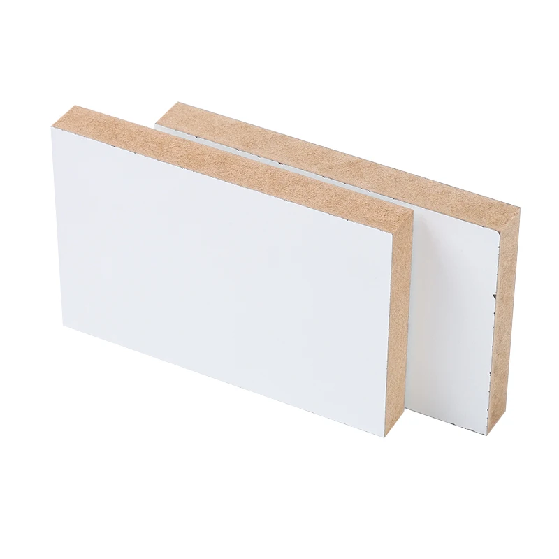 Factory Moisture Proof Double-Sides White Black Or Wood Grain Melamine Faced MDF Board for Furniture