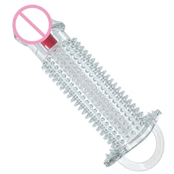 Realistic Transparent Silicon Penis Sleeve Crystal Condom Penis Sleeve Sex Toy For Men Cock