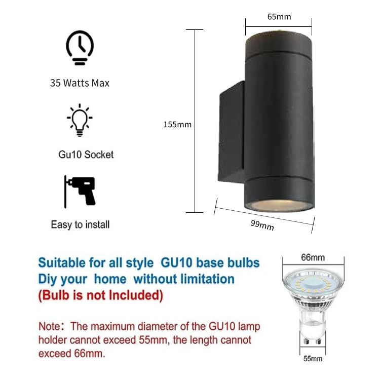China suppliers High Lumen LED bulb replaceable wall light source Activated IP54 outdoor garden led wall lamps for garden