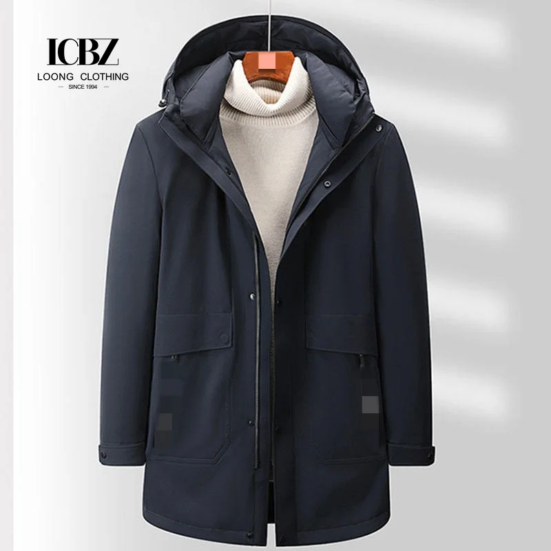 Winter Jacket Coat Boys Padded Black Long Custom Men Nylon Velvet Denim Jacket Manufacturers Fur Down Puffer Jacket