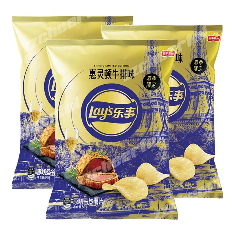 Оптовая продажа Весенняя коллекция 2023 года лимитированный вкус стейка Веллингтона картофельные чипсы 60 г/упаковка экзотические